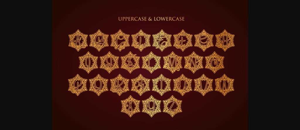 Lotus Mandala Monogram Font Poster 4