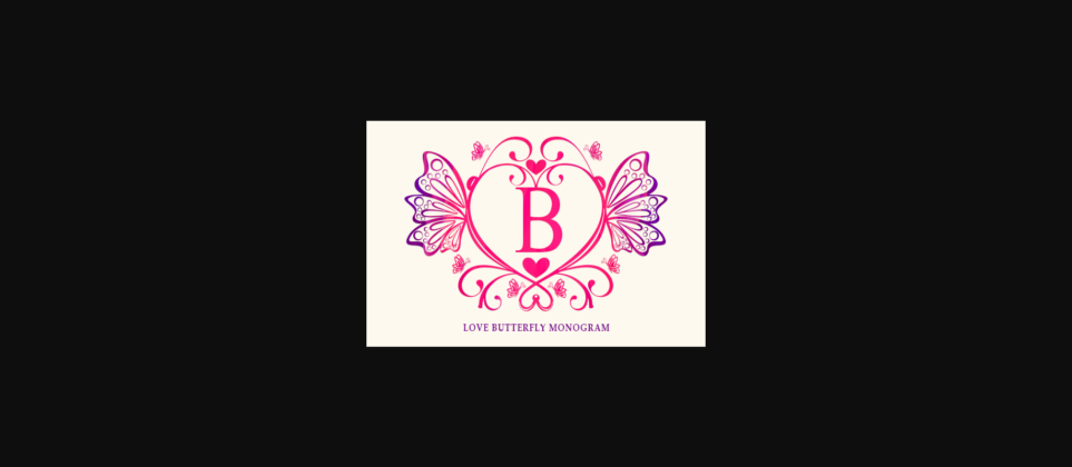 Love Butterfly Monogram Font Poster 3