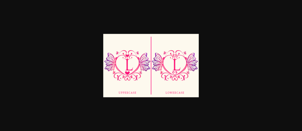 Love Butterfly Monogram Font Poster 2