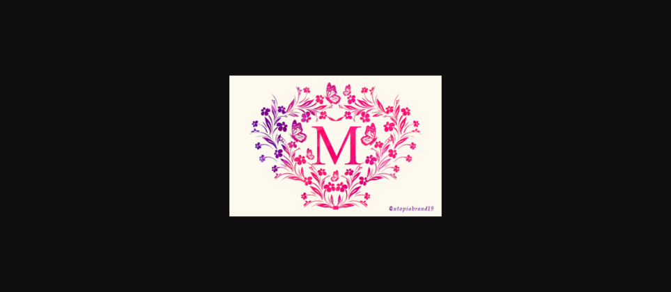 Love Flower Monogram Font Poster 3