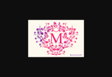 Love Flower Monogram Font Poster 1