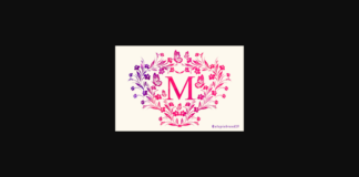 Love Flower Monogram Font Poster 1