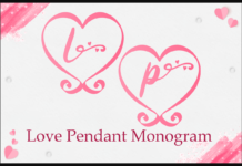 Love Pendant Monogram Font Poster 1