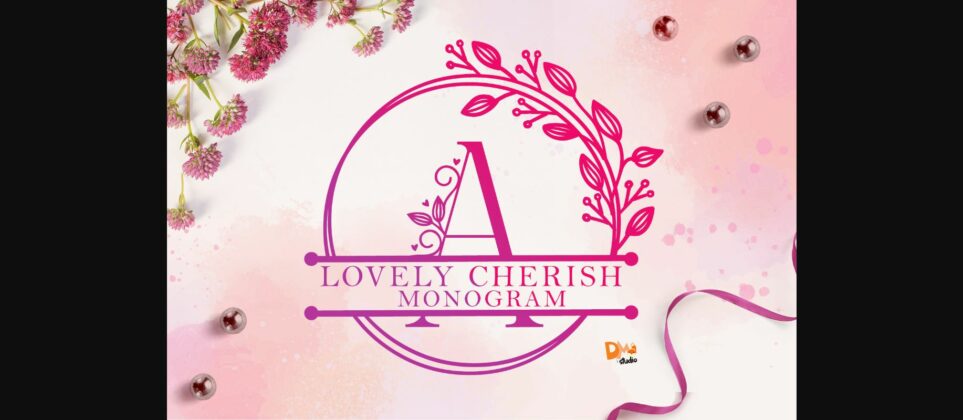 Lovely Cherish Monogram Font Poster 3