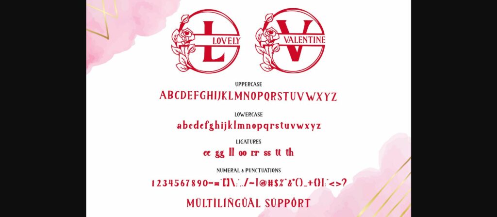Lovely Valentine Monogram Font Poster 9