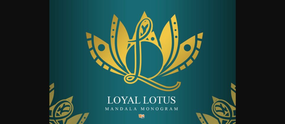 Loyal Lotus Mandala Monogram Font Poster 3