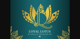 Loyal Lotus Mandala Monogram Font Poster 1