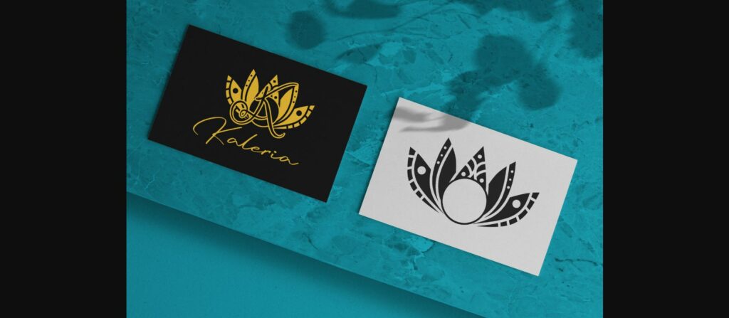 Loyal Lotus Mandala Monogram Font Poster 4