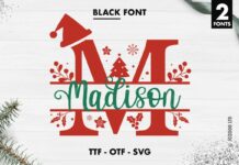 Madison Christmas Split Monogram Font Poster 1