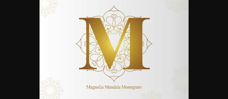 Magnolia Mandala Monogram Font Poster 3