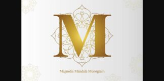 Magnolia Mandala Monogram Font Poster 1