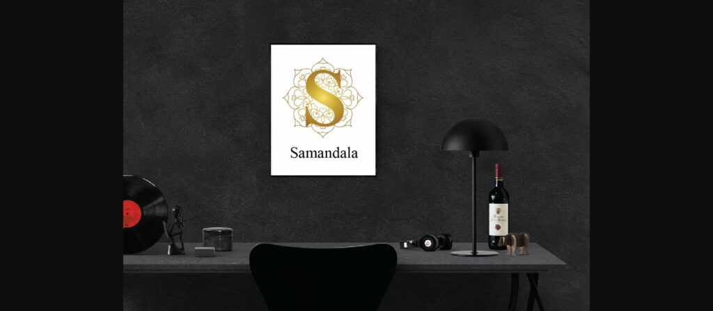 Magnolia Mandala Monogram Font Poster 6