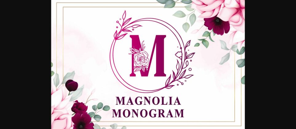 Magnolia Monogram Font Poster 3