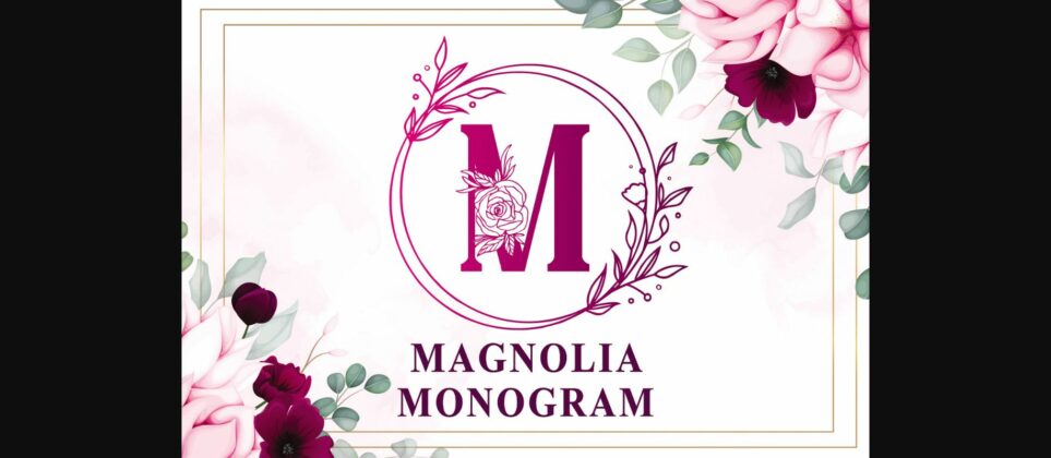 Magnolia Monogram Font Poster 1