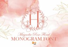 Magnolia Rose Floral Monogram Font Poster 1