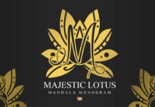 Majestic Lotus Mandala Monogram Font Poster 1