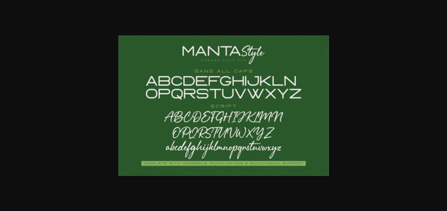 Manta Style Font Poster 10