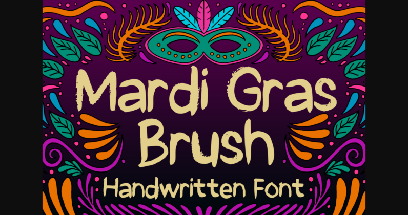 Mardi Gras Brush Font Poster 3