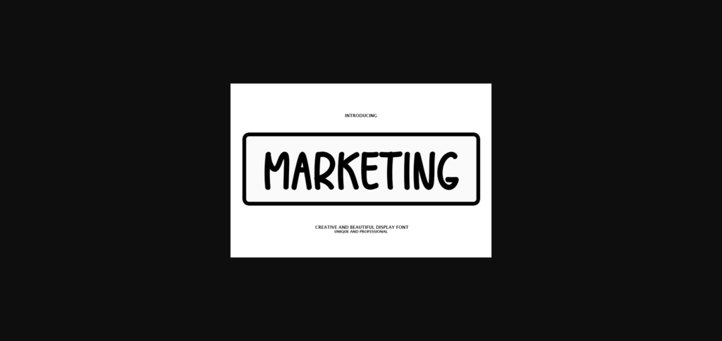 Marketing Font Poster 3