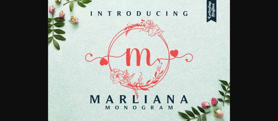 Marliana Monogram Font Poster 3