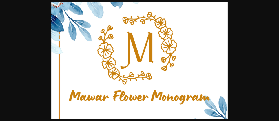 Mawar Flower Monogram Font Poster 3