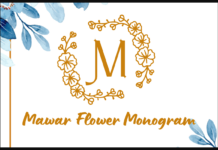 Mawar Flower Monogram Font Poster 1