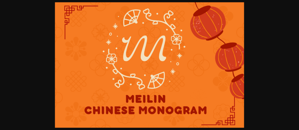 Meilin Chinese Monogram Font Poster 3