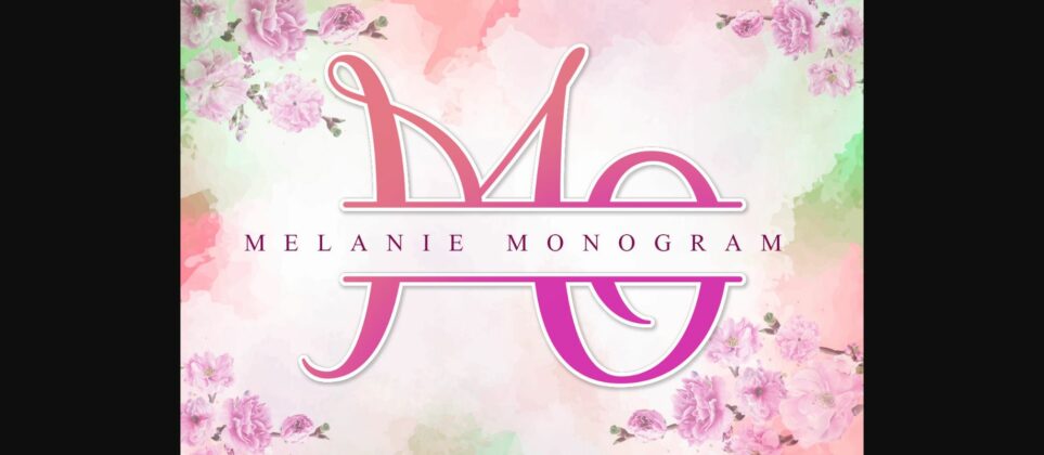 Melanie Monogram Font Poster 3