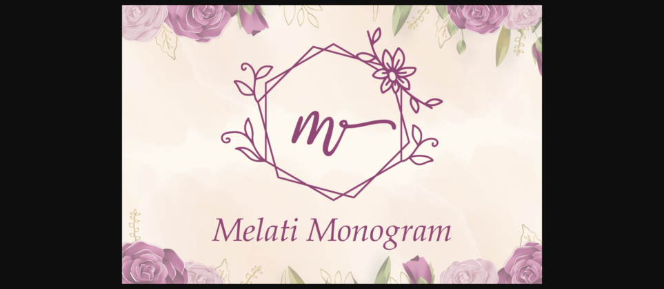 Melati Monogram Font Poster 3