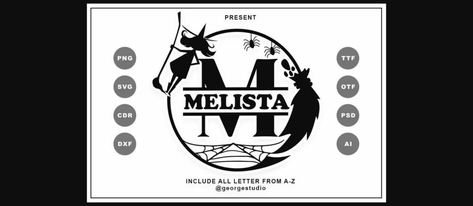 Melista Monogram Font Poster 3