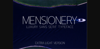Mensionery Extra Light Font Poster 1