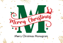 Merry Christmas Monogram Font Poster 1