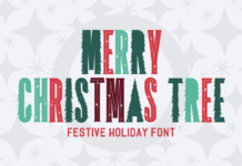 Merry Christmas Tree Font Poster 1