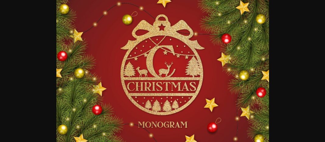 Merry Xmas Monogram Font Poster 3