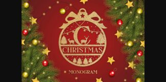 Merry Xmas Monogram Font Poster 1
