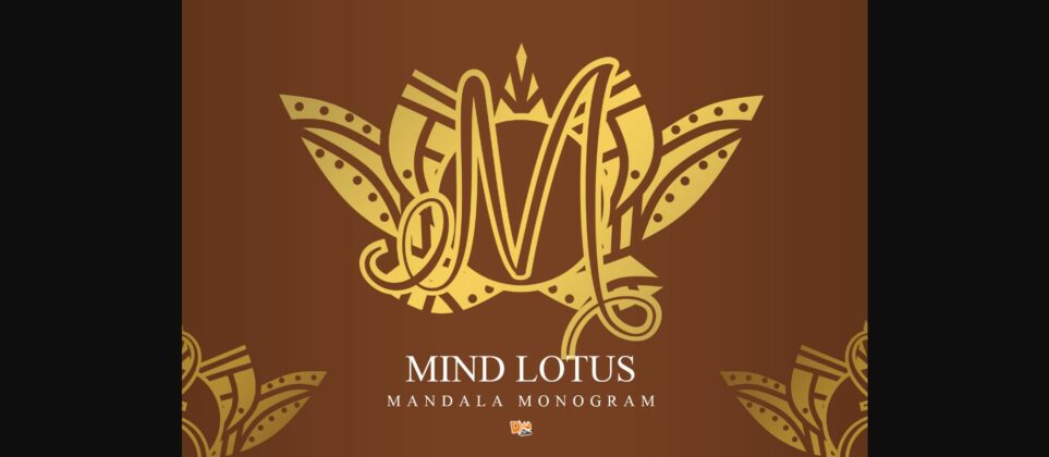 Mind Lotus Lotus Mandala Monogram Font Poster 3