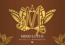 Mind Lotus Lotus Mandala Monogram Font Poster 1