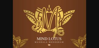 Mind Lotus Lotus Mandala Monogram Font Poster 1
