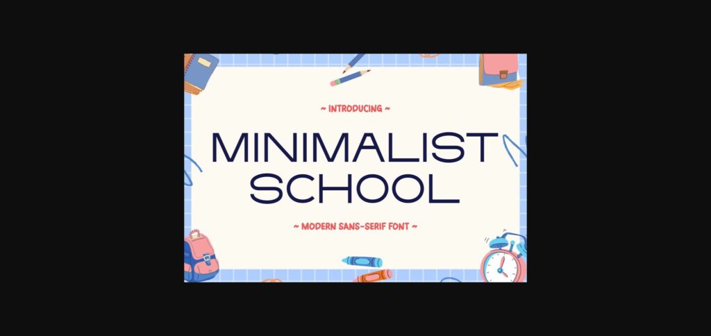 Minimalist School Font Poster 3