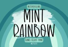 Mint Rainbow Font Poster 1