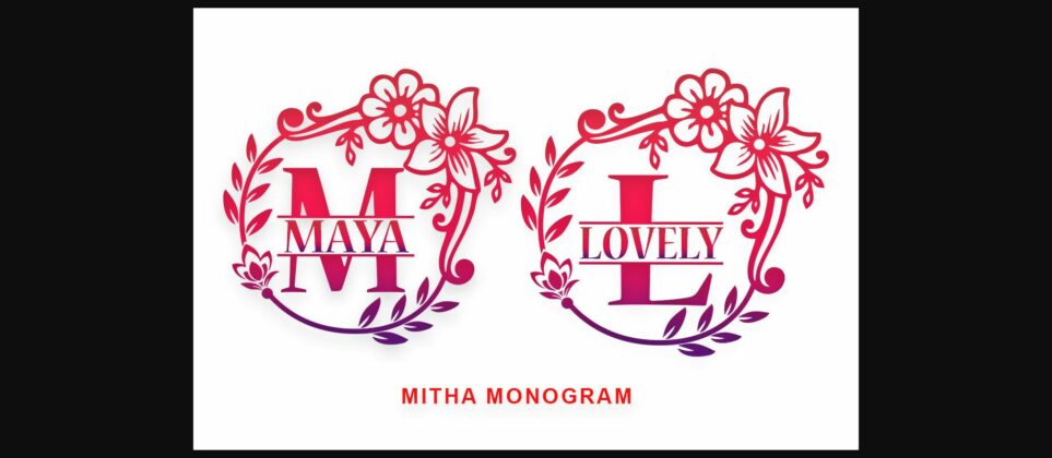 Mitha Monogram Font Poster 2