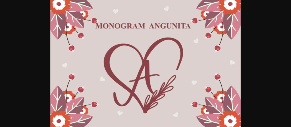 Monogram Angunita Font Poster 3