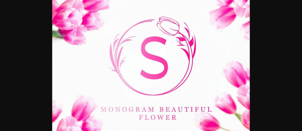 Monogram Beautiful Flower Font Poster 3