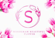 Monogram Beautiful Flower Font Poster 1