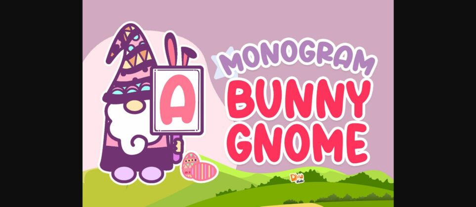 Monogram Bunny Gnome Font Poster 3