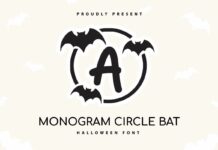 Monogram Circle Bat Font Poster 1