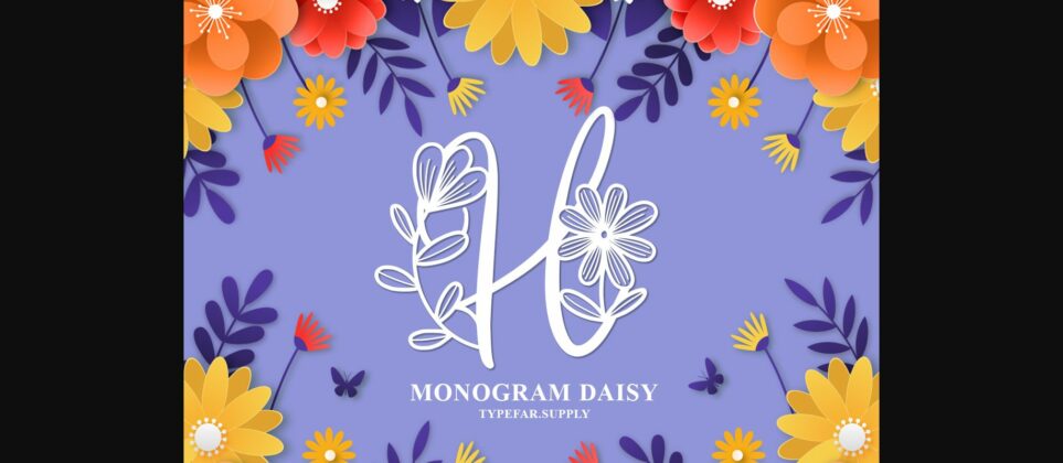 Monogram Daisy Font Poster 3