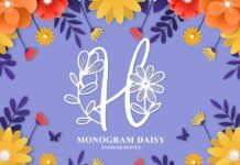 Monogram Daisy Font Poster 1