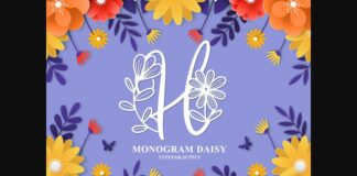 Monogram Daisy Font Poster 1