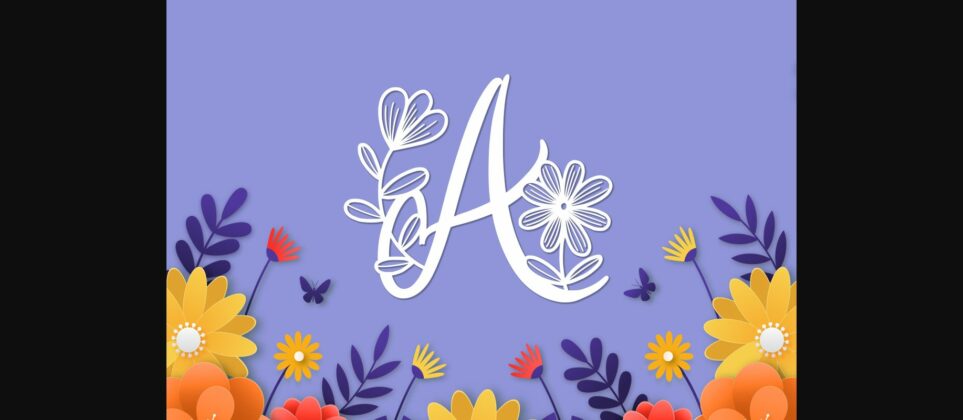 Monogram Daisy Font Poster 2